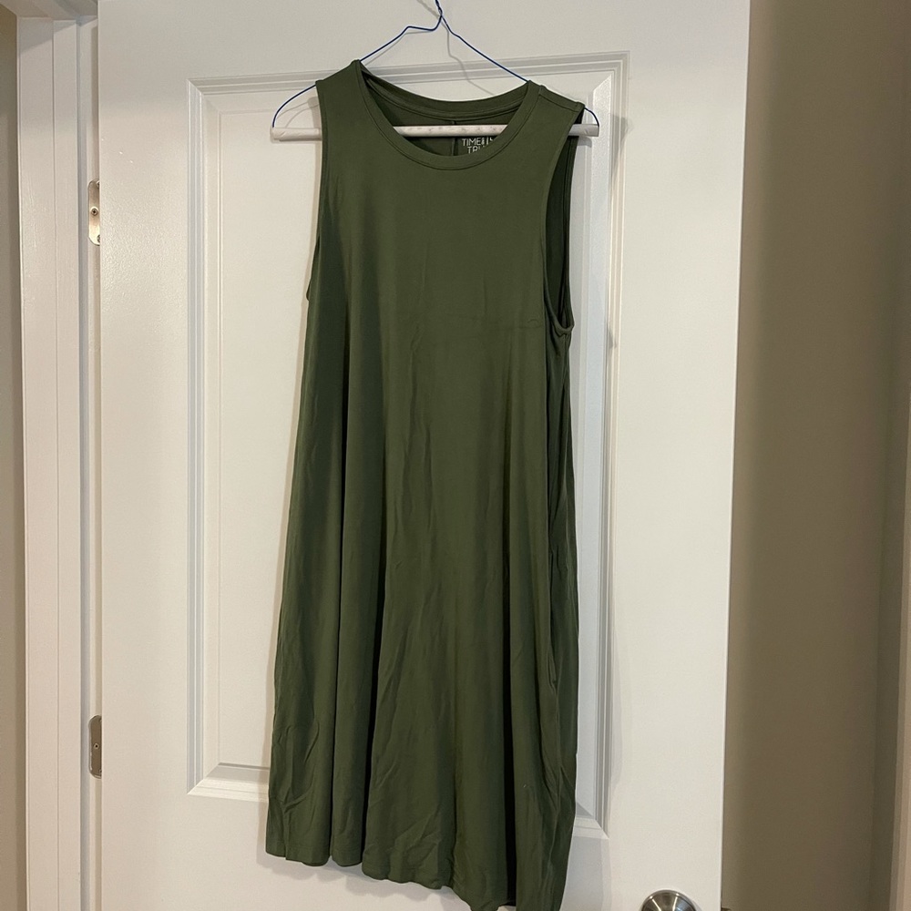 Olive Green soft casual dress
